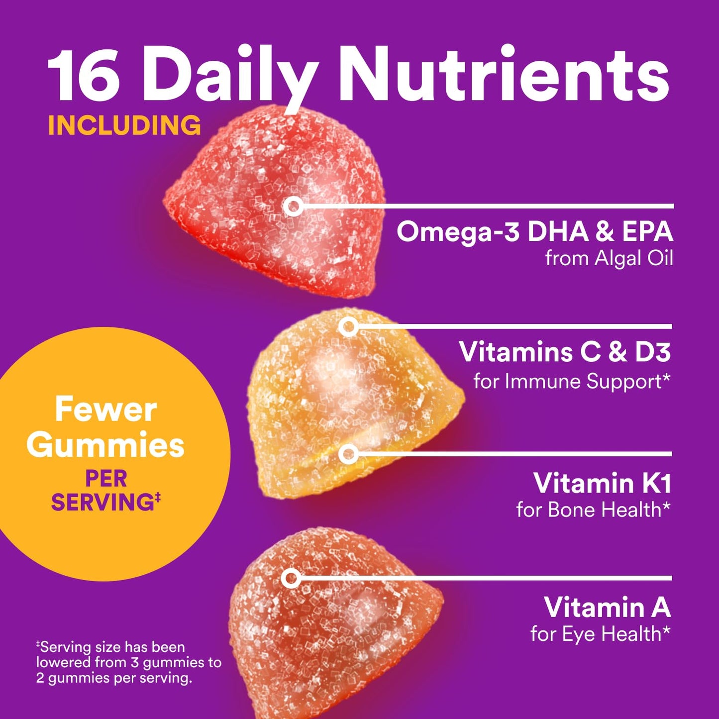 SmartyPants Toddler Multivitamin Gummies - Improved Formula: Omega 3 (DHA/EPA), Vitamins D3, C, Vitamin B12, B6, A, K & Zinc, Biotin, Gluten Free, Three Fruit Flavors, 60 Count (30 Day Supply) Nirvana Guru