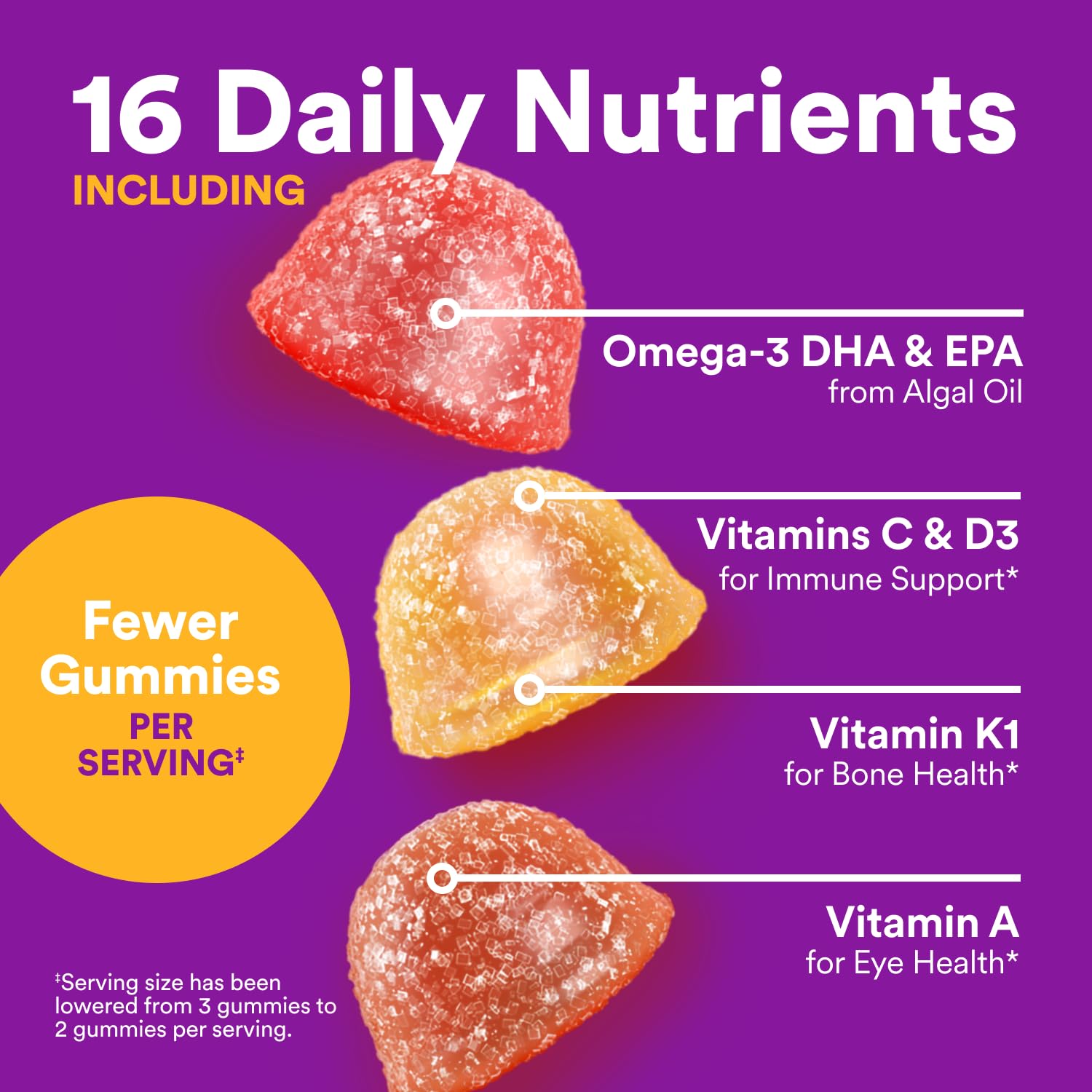 SmartyPants Toddler Multivitamin Gummies - Improved Formula: Omega 3 (DHA/EPA), Vitamins D3, C, Vitamin B12, B6, A, K & Zinc, Biotin, Gluten Free, Three Fruit Flavors, 60 Count (30 Day Supply) Nirvana Guru