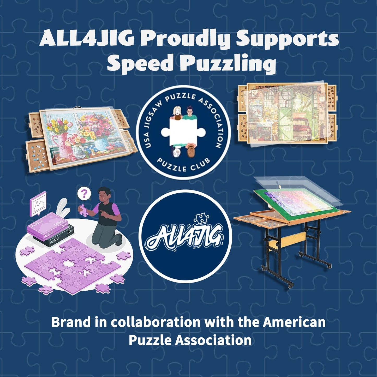 ALL4JIG 1500 Piece Rotating Puzzle Board with Drawers and Cover,25"x34"Portable Wooden Jigsaw Puzzle Table for Adults Portable,Lazy Susan Spinning Puzzle Boards Birthday Gift for mom Nirvana Guru