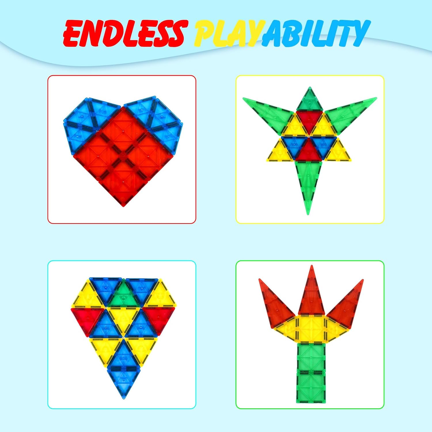 Gemmicc Magnetic Tiles 100 PCS with 2 Cars, STEM Approved Educational Magnet BuildingToys, Magnet Puzzles Stacking Blocks for Boys Girls Nirvana Guru