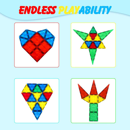 Gemmicc Magnetic Tiles 100 PCS with 2 Cars, STEM Approved Educational Magnet BuildingToys, Magnet Puzzles Stacking Blocks for Boys Girls Nirvana Guru