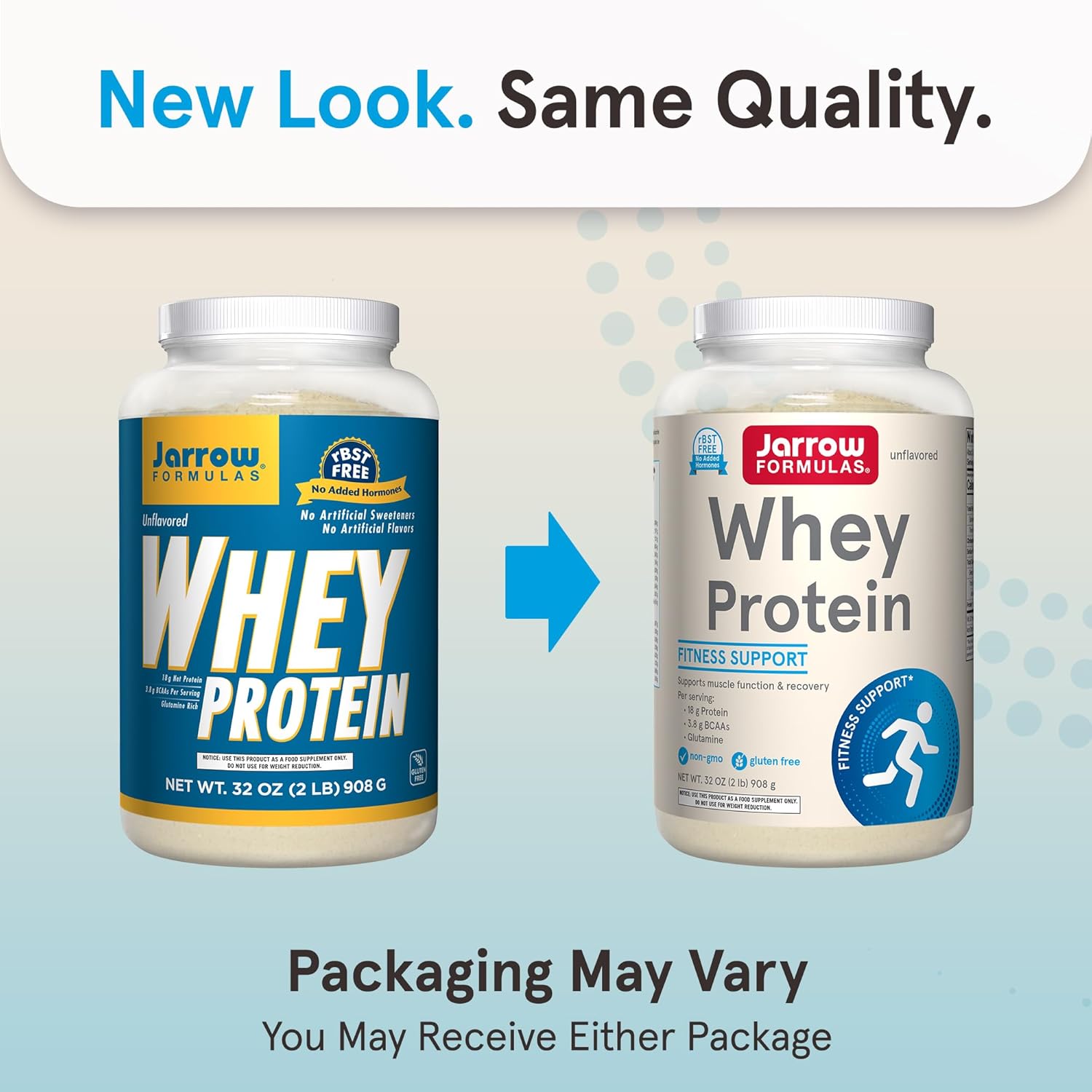 Jarrow Formulas Whey Protein With 18 g of Protein, 3.8 g of BCAAs, and Glutamine, Dietary Supplement for Muscle Function and Recovery Support, 32 oz Unflavored Powder, Approximately 38 Day Supply - Nirvana Guru