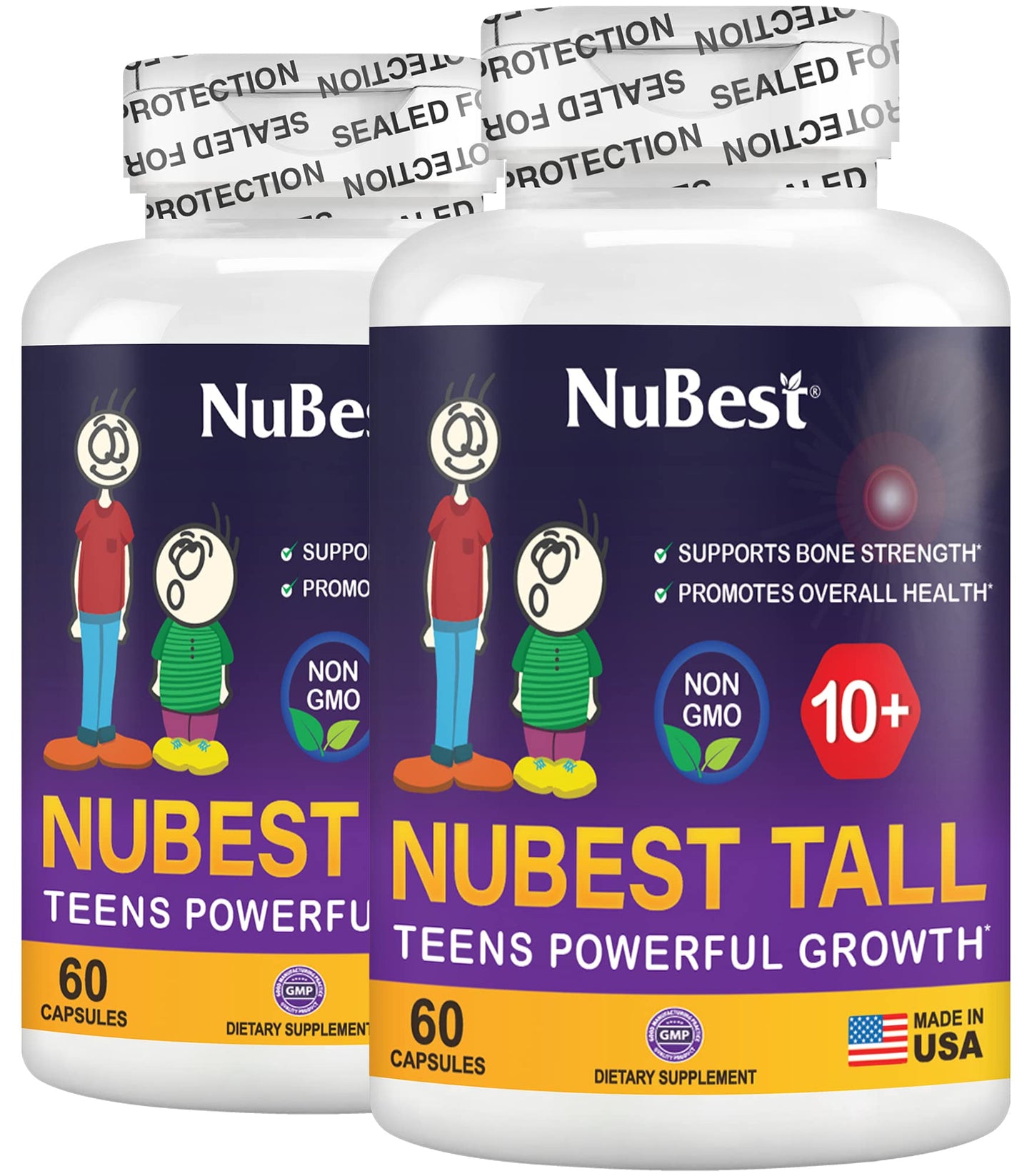 NuBest Tall 10+ Premium Bone Strength Formula, Enhanced Immunity and Overall Health for Age 10+ with Calcium, Vitamin D3, Vitamin K2, and Multivitamins | 60 Capsules | 1 Month Supply Nirvana Guru