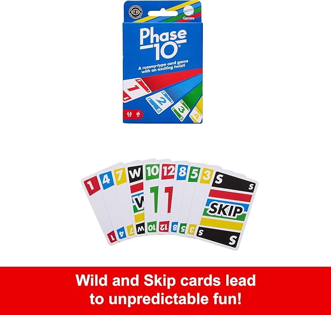 Mattel Games Phase 10 Card Game with 108 Cards, Makes a Great Gift for Kids, Family or Adult Game Night, Ages 7 Years and Older nirvanaguru