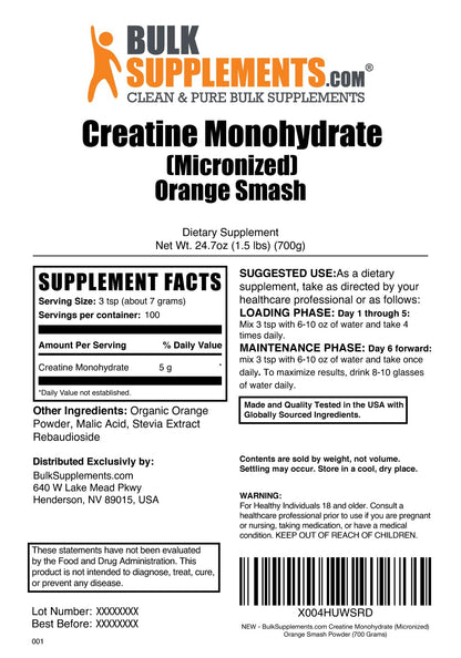 BulkSupplements.com Creatine Monohydrate Powder - Creatine Supplement, Micronized Creatine, Creatine Powder - Unflavored & Gluten Free, 5g (5000mg) per Servings, 500g (1.1 lbs) (Pack of 1)