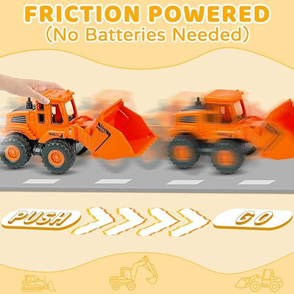 Beestech Construction Toys for 3 Years Old Boys Girls Kids, Friction Powered Construction Truck Toys Vehicles Sand Toys Trucks Excavator, Bulldozer, Road Roller (Colorful 4 Pack) nirvanaguru