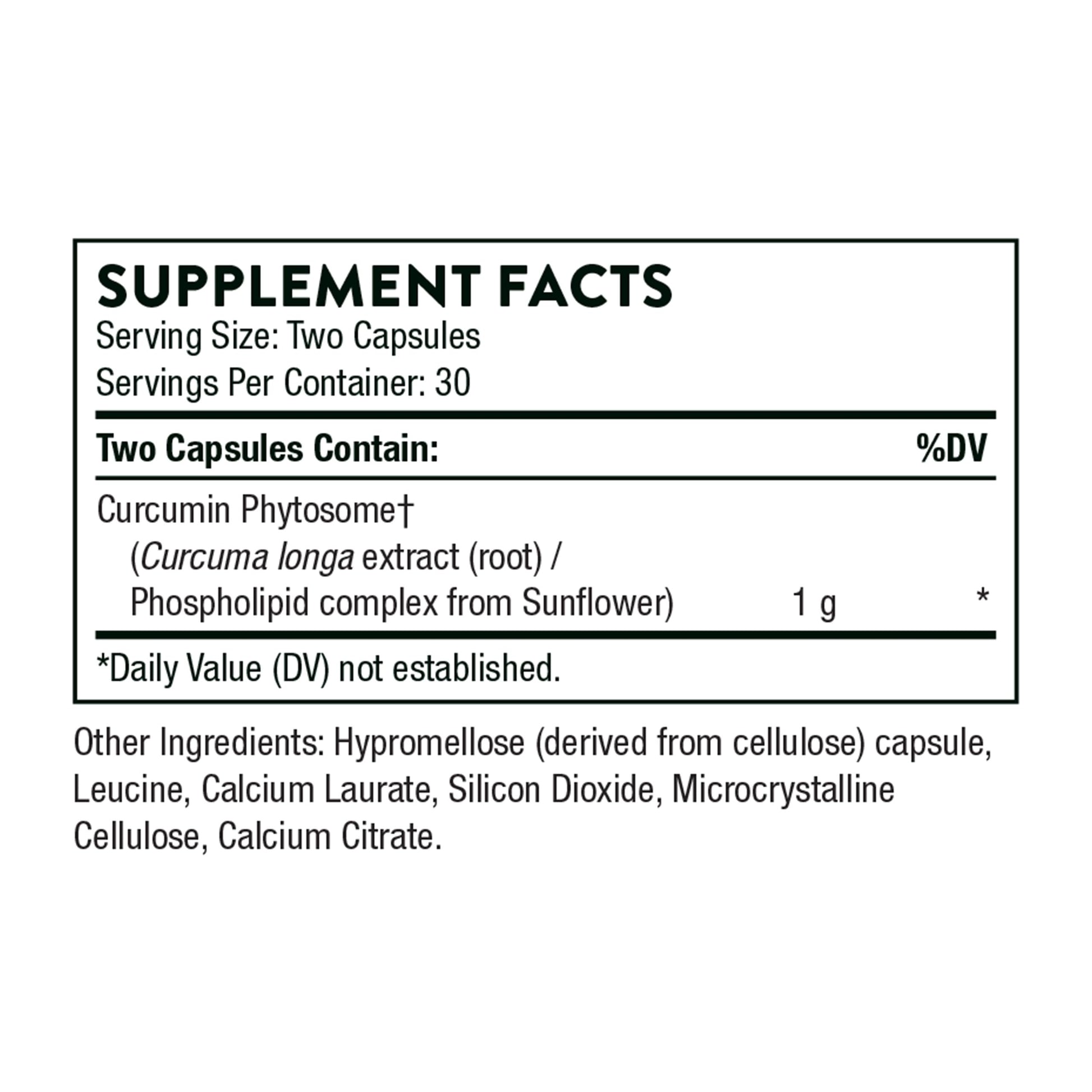 THORNE Curcumin Phytosome 1000 mg (Meriva) - Clinically Studied, High Absorption - Supports Health in Joints, Muscles, GI Tract, Liver, and Brain* - 120 Capsules - 60 Servings - Nirvana Guru