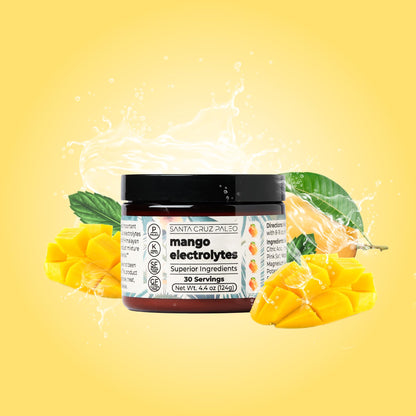 Santa Cruz Paleo Electrolyte Powder, Lemonade Flavor, Sugar Free Hydration Drink Mix with Himalayan Pink Salt, Sea Salt, Magnesium Glycinate, Potassium Chloride, Sweetened with Stevia, 30 Servings