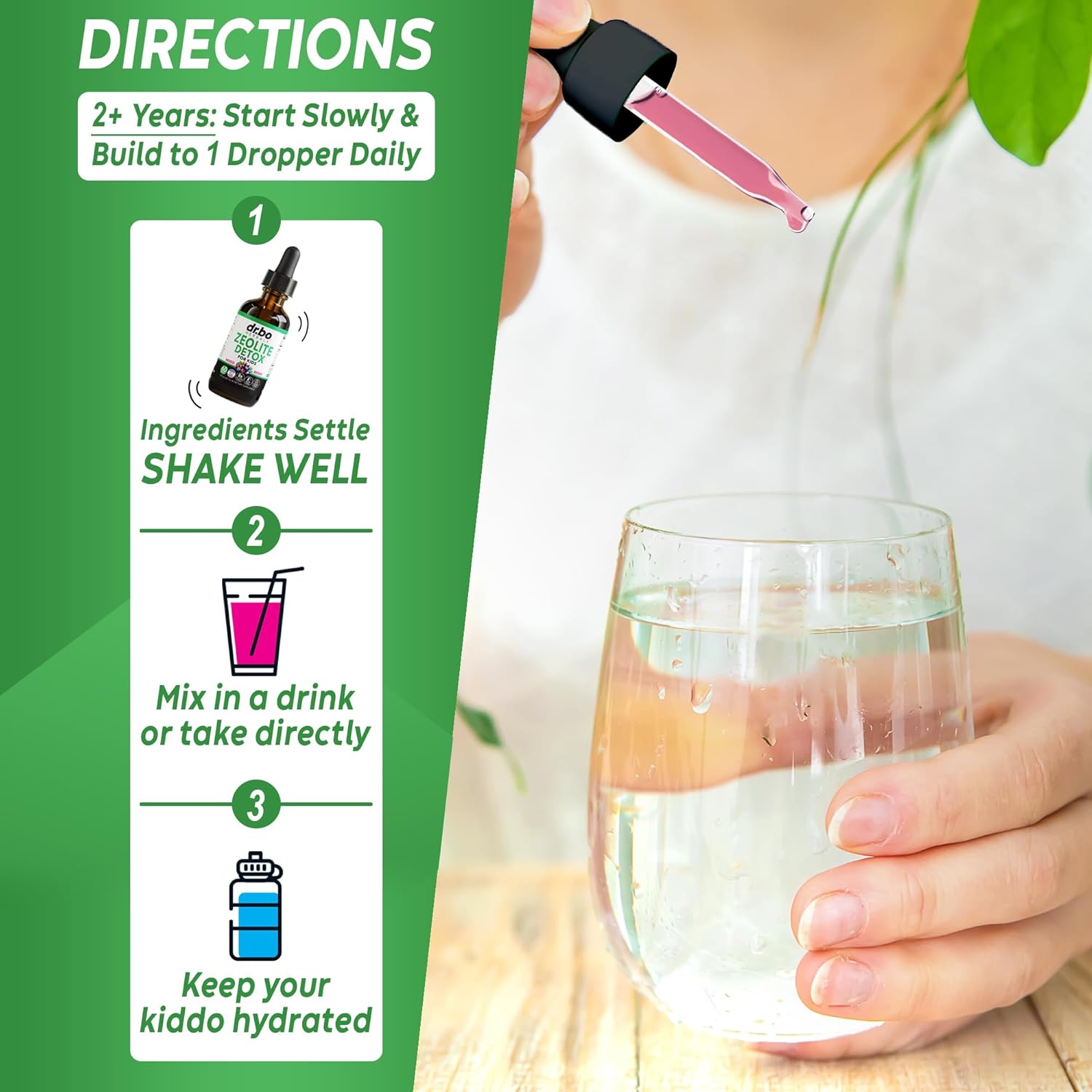 Zeolite Detox for Kids Liquid Drops - Advanced Clinoptilolite with Pure Vitamins B12 & D - Kids Gentle Body Daily Cleanse Focus & Speech Extra Clinoptilolite Zeolite Drops Detox Cleanse Supplement 2oz Nirvana Guru