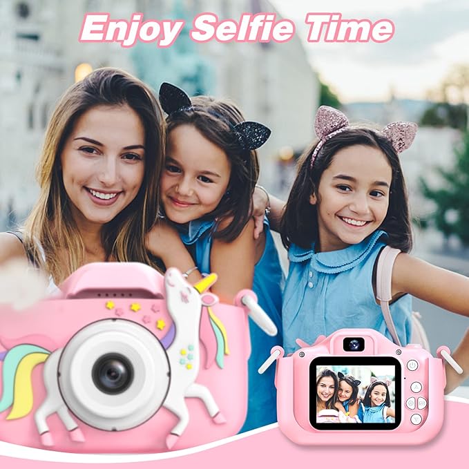 Goopow Kids Camera Toys for 3-8 Year Old Girls Boys,Children Digital Video Camcorder Camera with Cartoon Soft Cover, Best Chritmas Birthday Festival Gift for Kids - 32G SD Card Included nirvanaguru