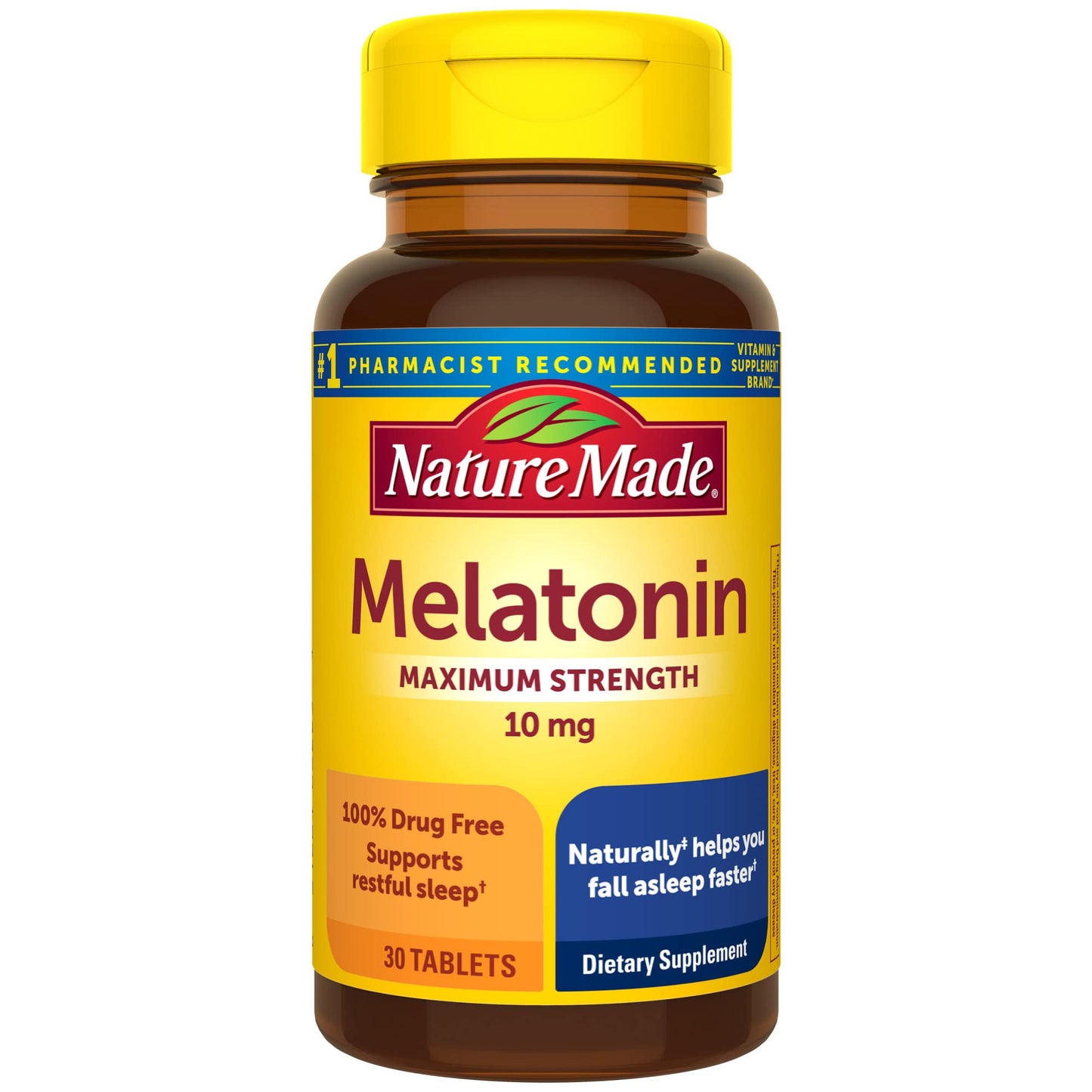 Nature Made Melatonin 10mg Maximum Strength Tablets, 100% Drug Free Sleep Aid for Adults, Melatonin for Adults, 70 Count, 70 Day Supply - Nirvana Guru