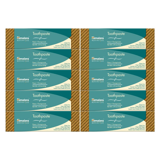 Himalaya Botanique Neem & Pomegranate Toothpaste, Mint Flavor - Fluoride Free Toothpaste Fights Plaque & for Fresh Breath - Vegan, Gluten Free, No SLS, No Artificial Flavors or Colors, 5.29 oz - Nirvana Guru