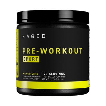 Kaged Sport Pre Workout Powder for Men & Women, Mango Lime, Sport Certified, 188mg Caffeine, Nitric Oxide Supplement, Beta Alanine for Energy, Weightlifting, Cardio Endurance & Strength, 20 Servings Nirvana Guru