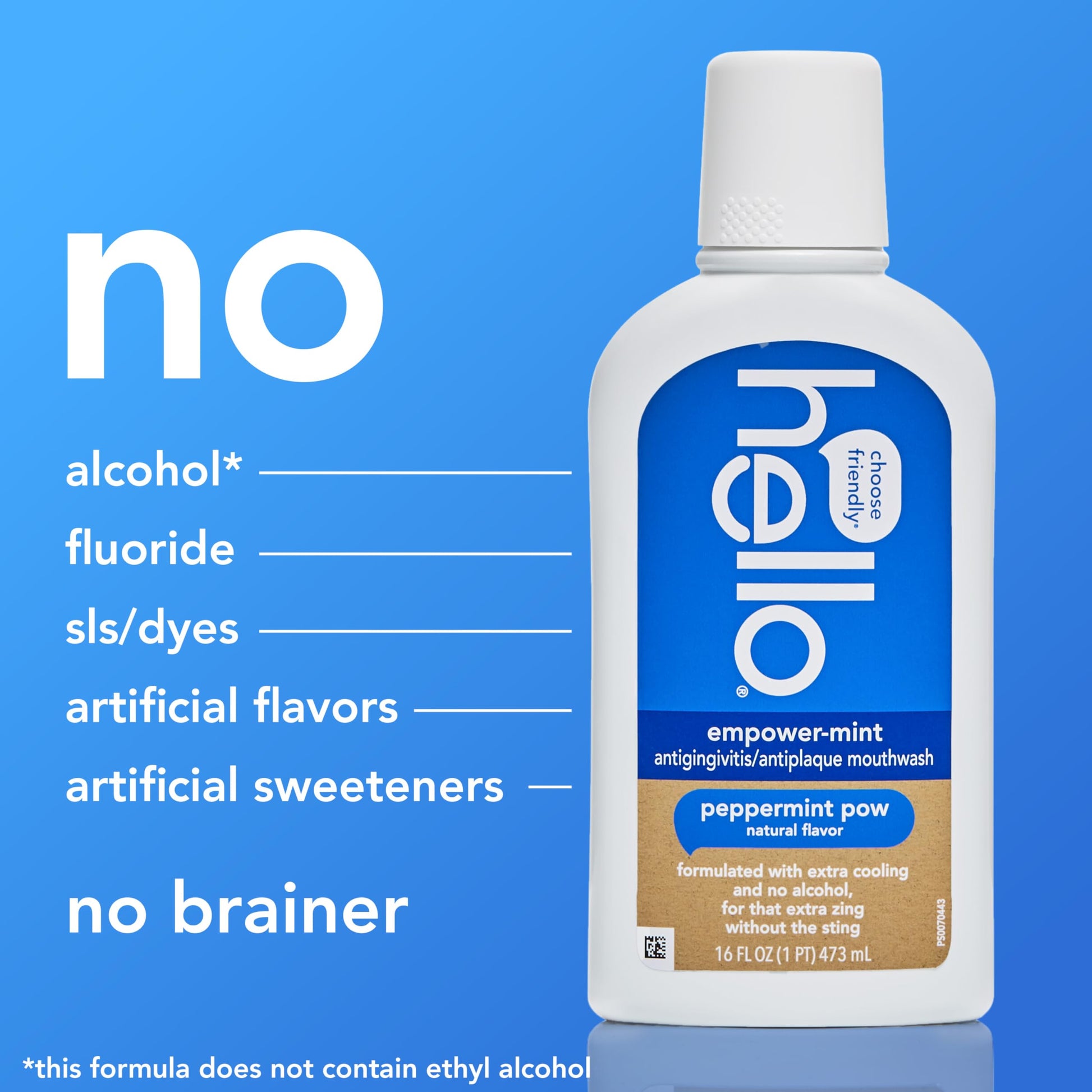 Hello Peace Out Plaque, Antigingivitis Alcohol Free Mouthwash, Natural Mint with Aloe Vera and Coconut Oil, Fluoride Free, Vegan, SLS Free and Gluten Free, 16 Ounce (Pack of 3) Nirvana Guru
