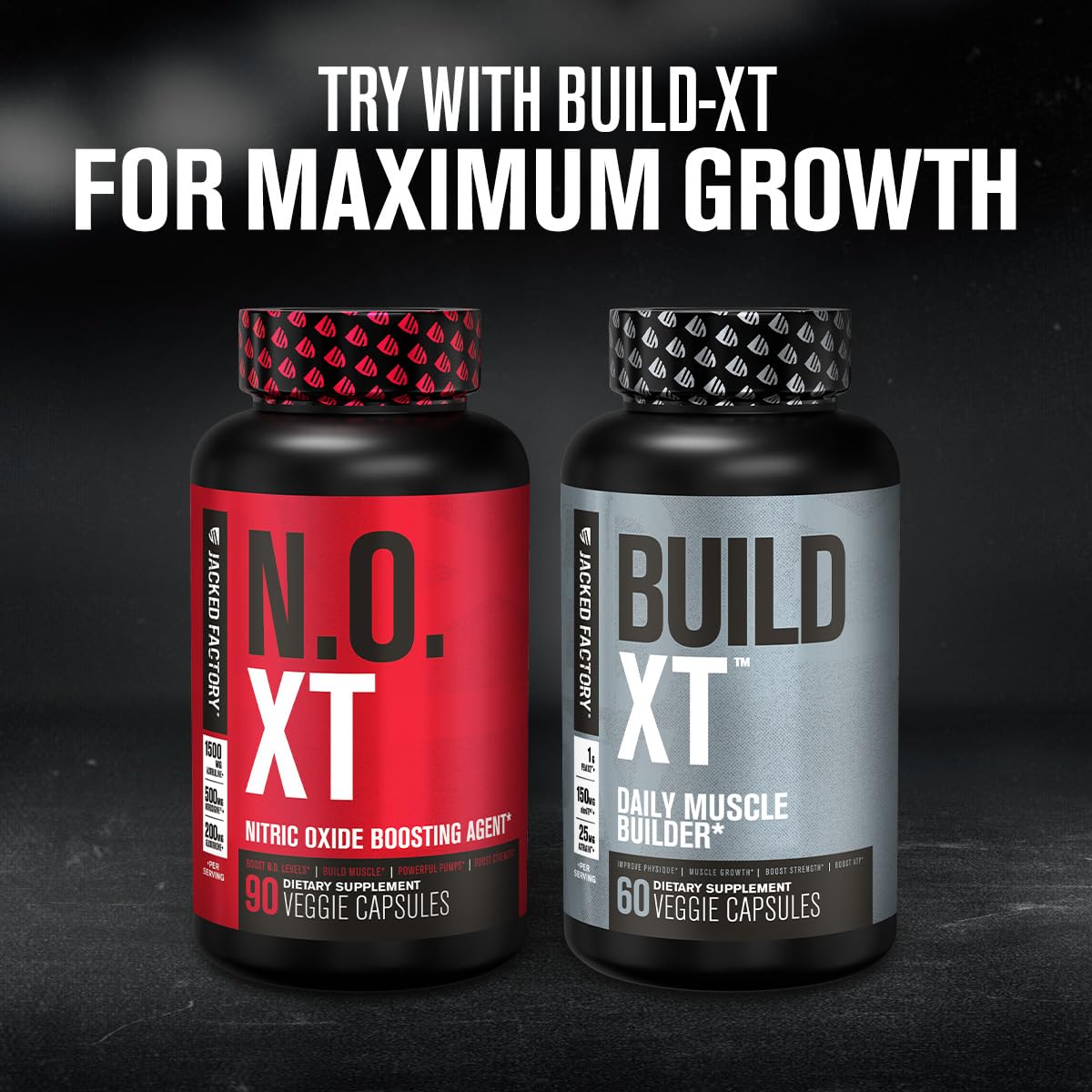 Jacked Factory N.O. XT Nitric Oxide Supplements for Men w/Nitrosigine L Arginine L Citrulline Supplement for Muscle Pumps & Vascularity - Pre Workout Nitric Oxide Booster & Muscle Builder - 90 Caps Nirvana Guru