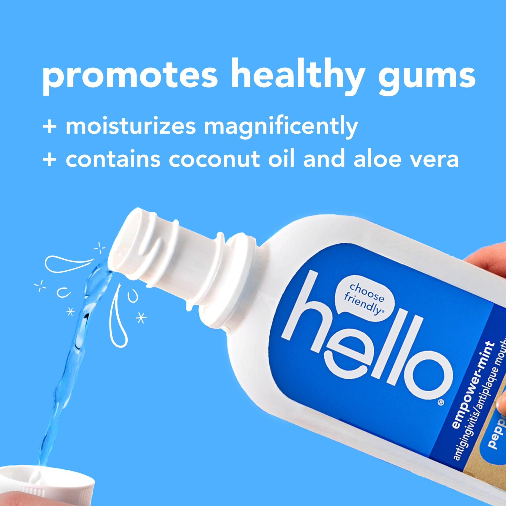 Hello Peace Out Plaque, Antigingivitis Alcohol Free Mouthwash, Natural Mint with Aloe Vera and Coconut Oil, Fluoride Free, Vegan, SLS Free and Gluten Free, 16 Ounce (Pack of 3) Nirvana Guru