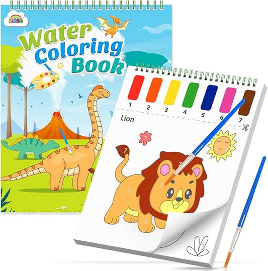 ZMLM Paint with Water Coloring Books for Toddlers, Mess Free Watercolor Painting Sets Activity for Kids Arts Crafts Gift Toy for Boy Girl Age 4 5 6 7 8 Christmas Stocking Stuffers Birthday (Dinosaurs) nirvanaguru