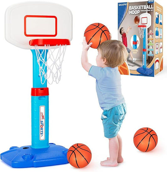 Toddler Basketball Hoop Indoor for Age 1-3, Adjustable Kids Basketball Hoops, Mini Basketball Hoop with 3 Balls for Outdoor Poolside, Birthday Christmas Sport Toys Gift for Baby Boys Girls Age 1 2 3 4 Nirvana Guru