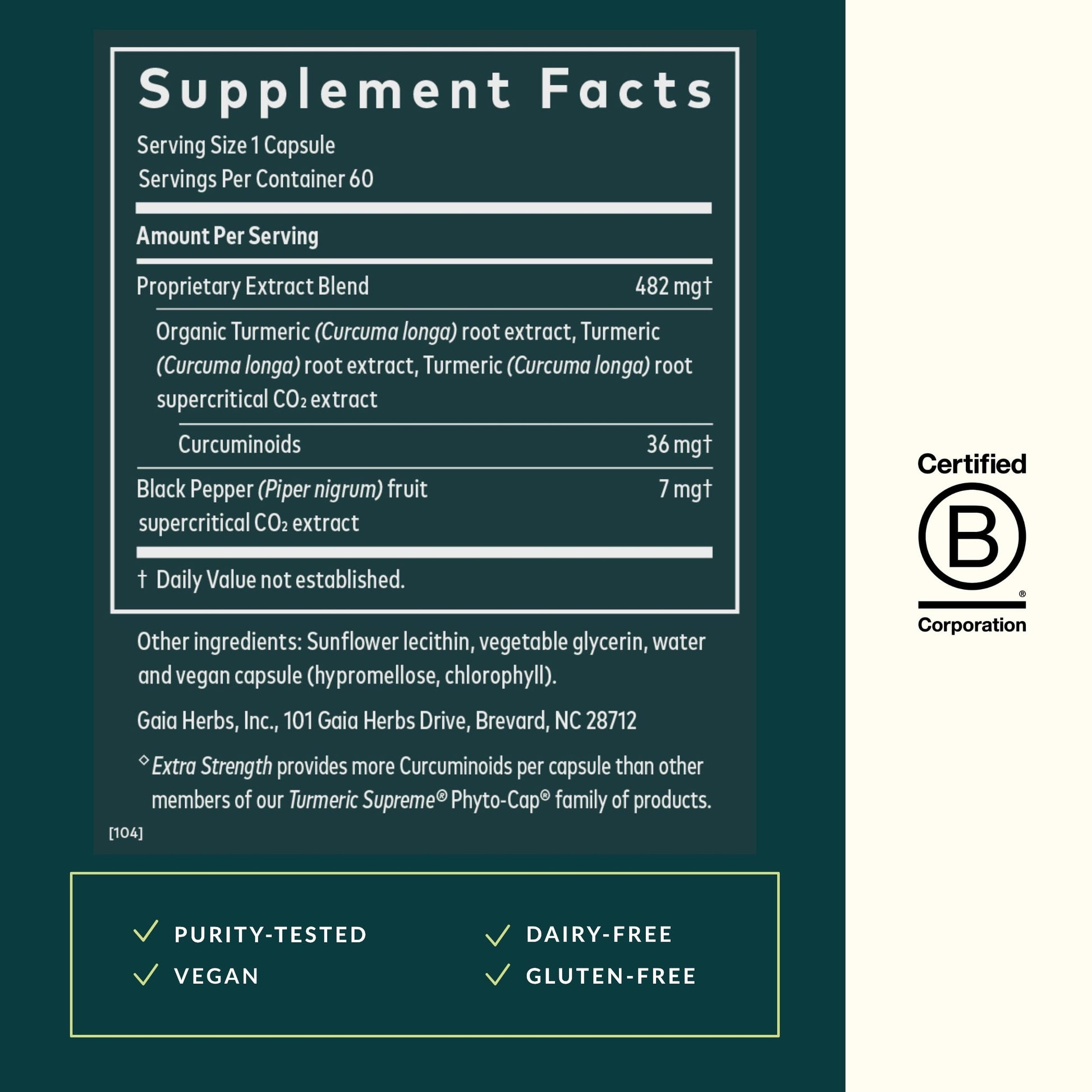 Gaia Herbs Turmeric Supreme Extra Strength - Supports Occasional Swelling from Normal Wear & Tear - with Turmeric Curcumin & Black Pepper - 60 Vegan Liquid Phyto-Capsules (Up to 60-Day Supply) - Nirvana Guru