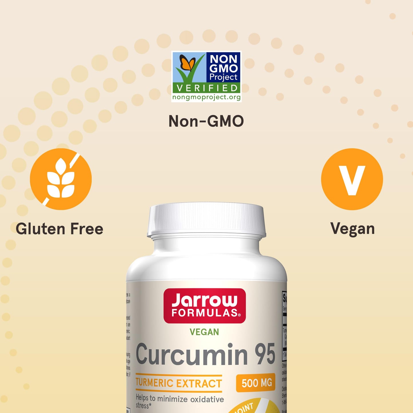 Jarrow Formulas Turmeric Curcumin Supplement - Curcumin 95, Turmeric Supplements, 500 mg for Antioxidant & Joint Support, 120 Capsules - Nirvana Guru
