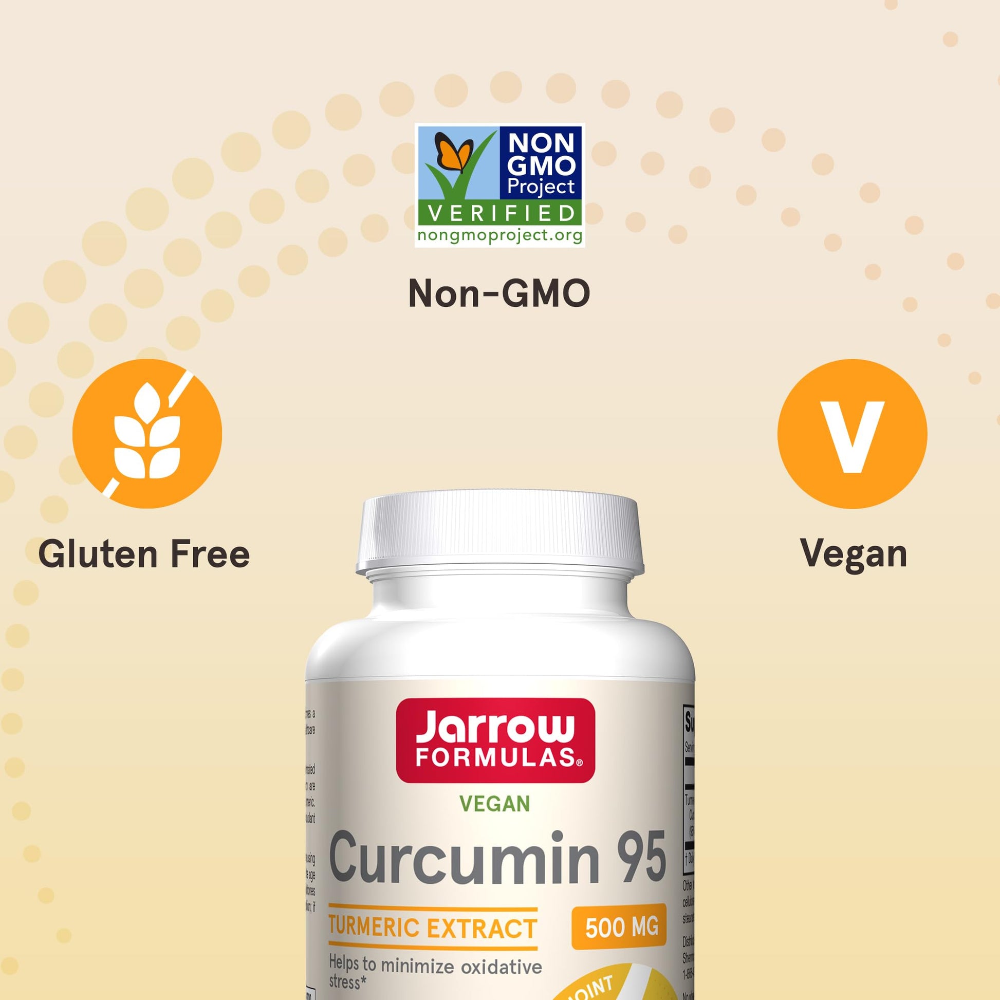 Jarrow Formulas Turmeric Curcumin Supplement - Curcumin 95, Turmeric Supplements, 500 mg for Antioxidant & Joint Support, 120 Capsules - Nirvana Guru