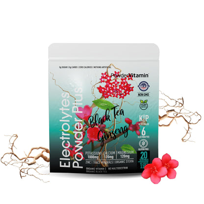 PowerVitamin Lemonade Electrolytes Powder No Sugar for Daily Energy - Keto Electrolytes - Hydration Powder with 1000mg Potassium, 120mg Calcium, Magnesium, Organic Vitamin C, 100 Servings