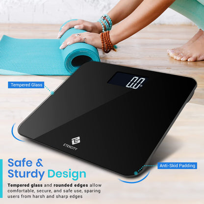 Etekcity Digital Body Weight Bathroom Scale, Large Blue LCD Backlight Display, High Precision Measurements,6mm Tempered Glass, 400 Pounds Nirvana Guru