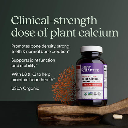 New Chapter Calcium Supplement - Bone Strength Organic Calcium with Magnesium, Vitamin D3+K2, 70+ Trace Minerals for Bone Health, Gluten Free, Easy to Swallow Slim Tablets - 120 Count Nirvana Guru