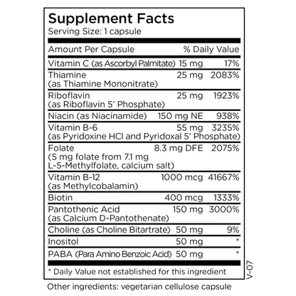 MethylPro B-Complex + L-Methylfolate 5 mg - Methylated Vitamin B Complex for Women and Men, Cellular Energy Support with Folate, Niacin and Biotin, VIT B Supplement - 90 Vegan Capsules - Nirvana Guru