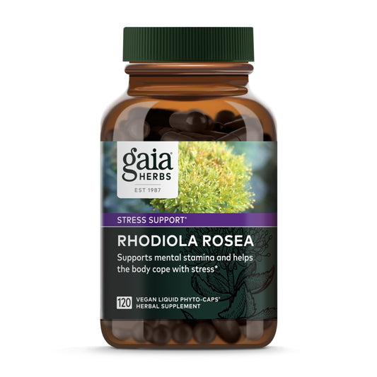 Gaia Herbs Rhodiola Rosea - Stress Support Supplement Traditionally for Supporting Healthy Stamina and Endurance - with Siberian Rhodiola Root Extract - 60 Vegan Liquid Phyto-Capsules (30-Day Supply) - Nirvana Guru