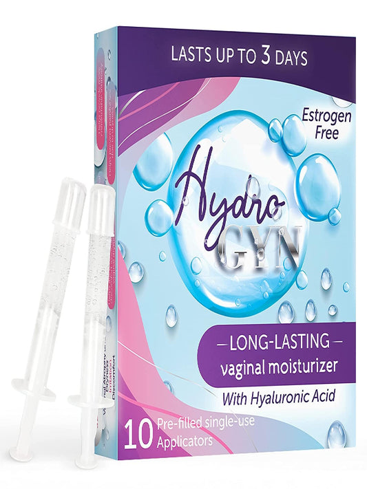 Hydro GYN Vaginal Moisturizer | Long Lasting for Vaginal Dryness & Irritation | Hyaluronic Acid & Vitamin E | Feminine Care Hormone Free | Pre and Post Menopausal I 10 Pre Filled Applicators Nirvana Guru