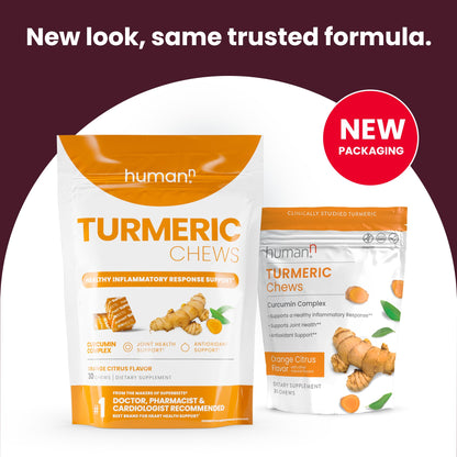 HumanN Turmeric Chews Supplement – Clinically Studied High Absorption Curcumin Complex - Orange Citrus Flavor – from SuperBeets Makers – Joint Health – 30 Count - Nirvana Guru