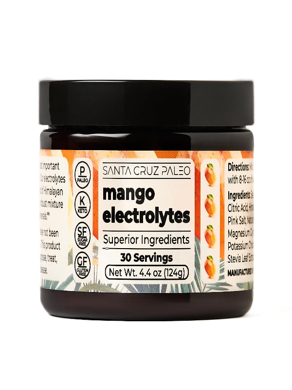 Santa Cruz Paleo Electrolyte Powder, Lemonade Flavor, Sugar Free Hydration Drink Mix with Himalayan Pink Salt, Sea Salt, Magnesium Glycinate, Potassium Chloride, Sweetened with Stevia, 30 Servings