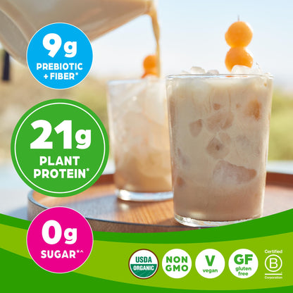 Orgain Organic Vegan Protein Powder, Vanilla Bean - 21g Plant Protein, 4g Prebiotic Fiber, No Lactose Ingredients, No Added Sugar, Non-GMO, For Shakes & Smoothies, 2.03 lb (Packaging May Vary)