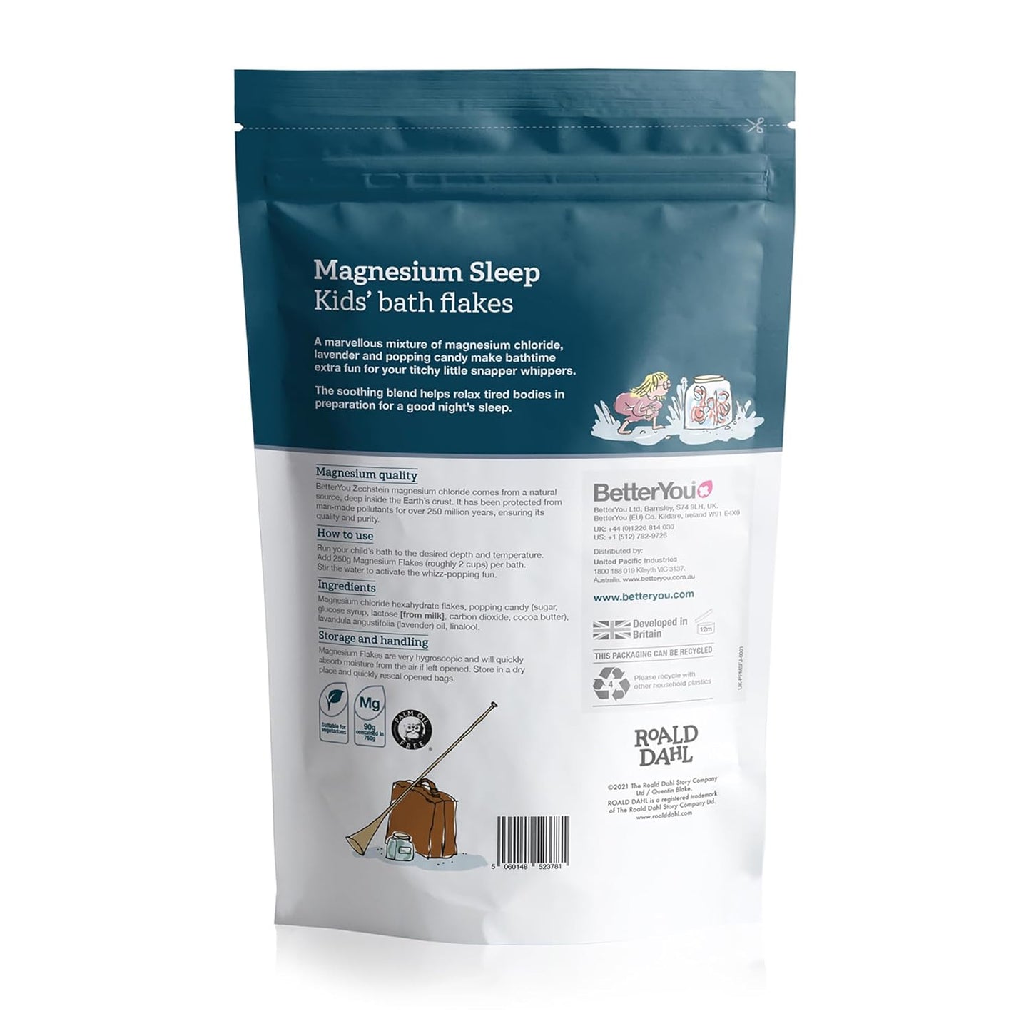 BetterYou Magnesium Sleep Kid’s Bath Flakes - Bath Salts With Popping Candy - Bath Soak With Natural Magnesium - Relaxing Lavender For Sleep - 1.6 lb - Nirvana Guru