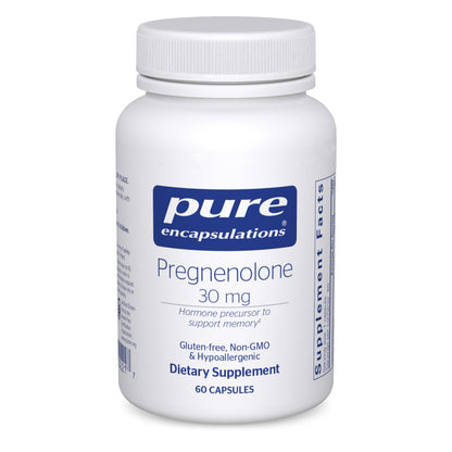 Pure Encapsulations Pregnenolone - 30 mg - Hormone Support - Memory Support & Brain Supplement - Gluten Free & Vegan - 180 Capsules - Nirvana Guru