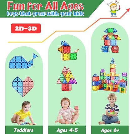 66PCS Upgraded Magnetic Blocks Tough Tiles STEM Toys for 3+ Year Old Boys and Girls Learning by Playing Games for Toddlers Kids, Creative Classroom Supplies nirvanaguru