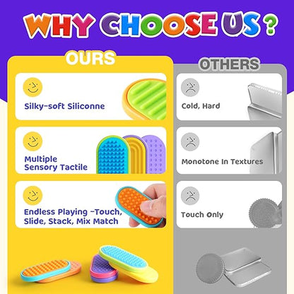 Sensory Fidget Magnet Toys for Kids & Adults – Textured Silicone Magnetic Sliders for Stress Relief, Anxiety & Autism Calming | Small Desk Fidget Toys for Office, Classroom & Travel nirvanaguru