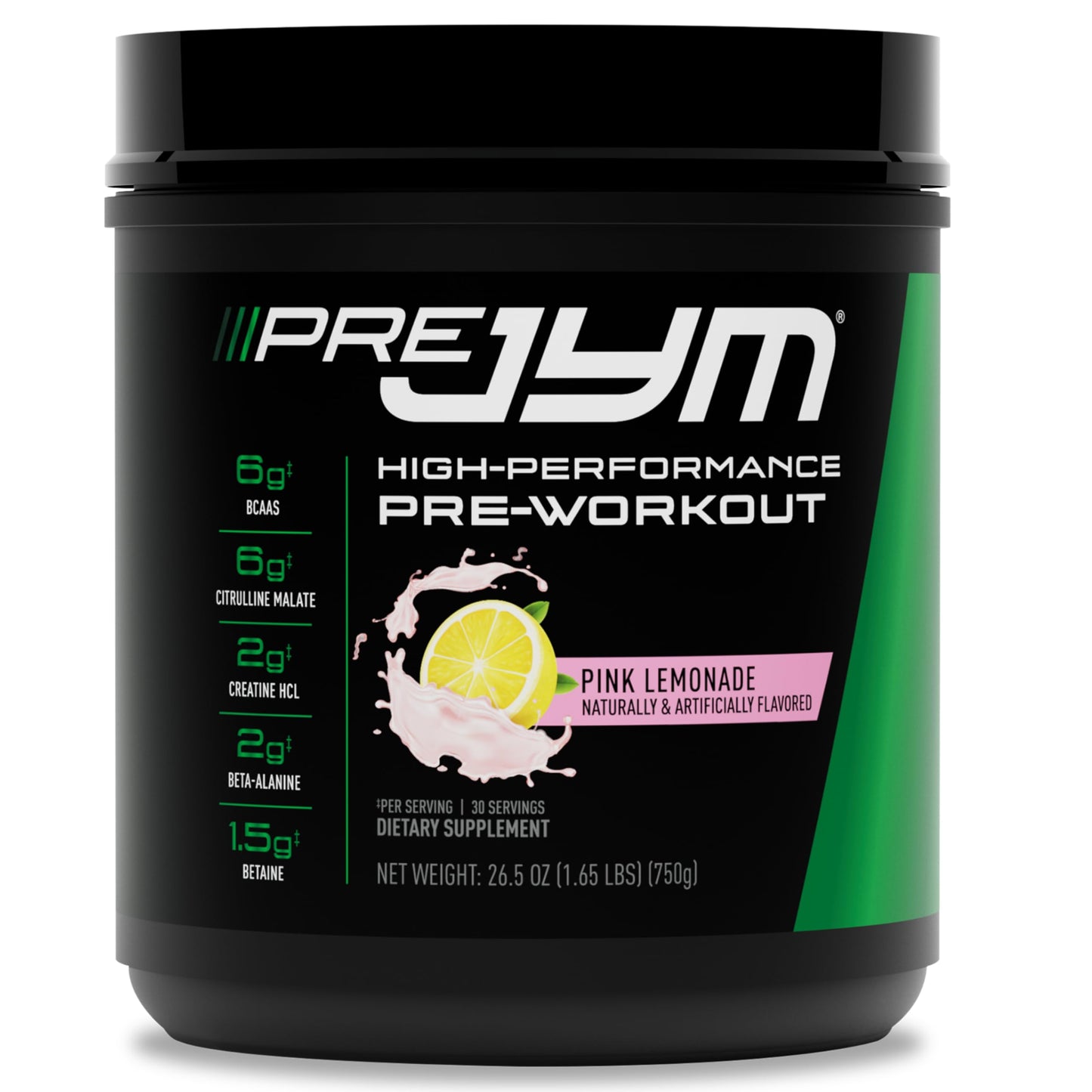 JYM Supplement Science Pre JYM Strawberry Kiwi Pre Workout Powder - BCAAs, Nootropics, Creatine HCI, Citrulline, Beta-Alanine, Betaine, Taurine, Huperzine 30 Servings Nirvana Guru
