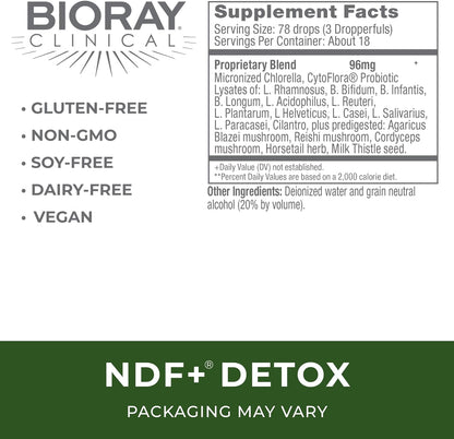BIORAY Clinical NDF Plus - 1 fl oz - Naturally Removes Toxins from The Body - Non-GMO, Vegetarian, Gluten Free Nirvana Guru