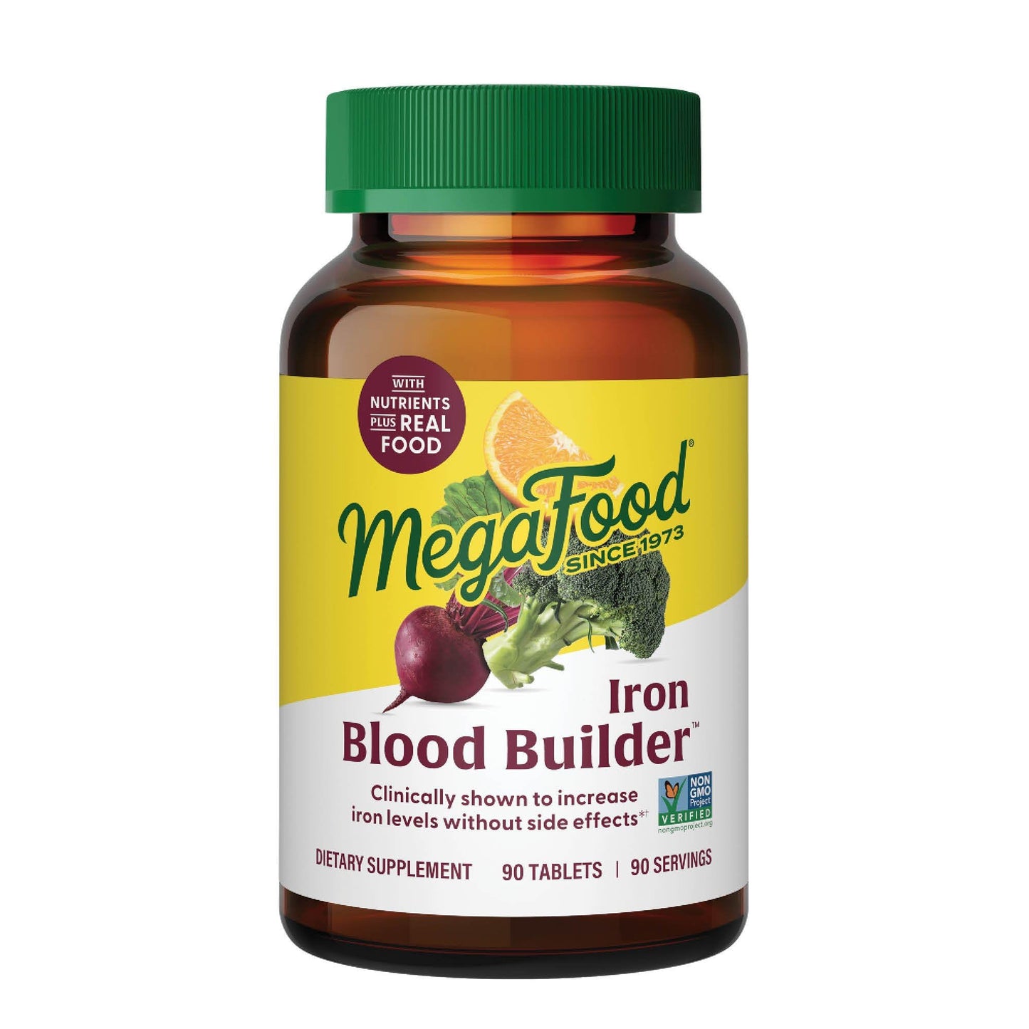 MegaFood Blood Builder Iron Supplement Clinically Shown to Increase Iron Levels Without Side Effects, Vegan Supplement For Women with Vitamin C, Vitamin B12 & Folic Acid, 90 Tablets - Nirvana Guru