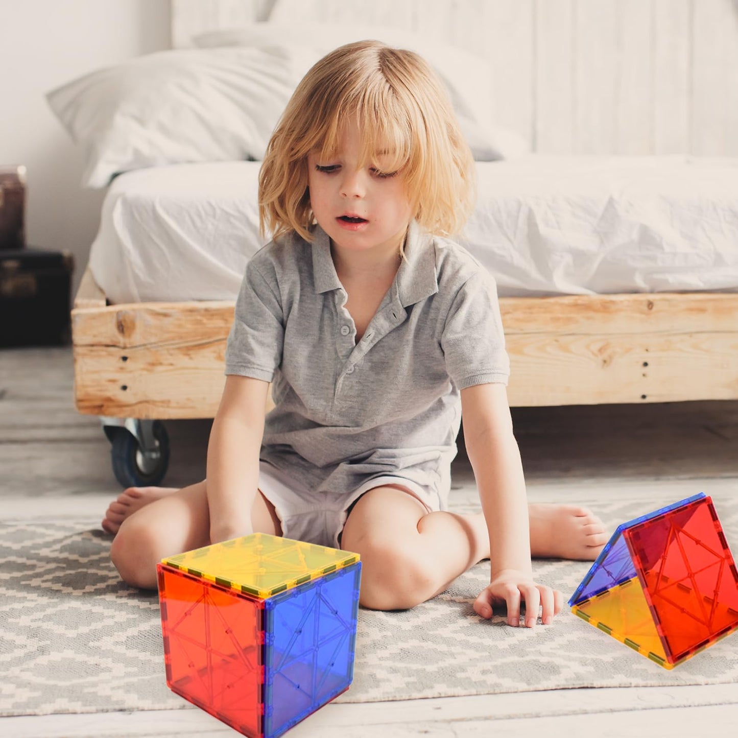 Gemmicc Magnetic Tiles, Deluxe 136 PCS Building Blocks Magnet Toys for Kids,3D Magnet Puzzles Stacking Blocks for Boys Girls,Huge Set with 2 Cars Nirvana Guru