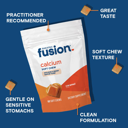 Bariatric Fusion Bariatric Calcium Chews | Calcium Citrate with Vitamin D3 Calcium Supplement Bariatric Vitamin | Sugar Free Calcium Citrate Chewable | Calcium Citrate 500mg | Caramel | 60 Count Nirvana Guru