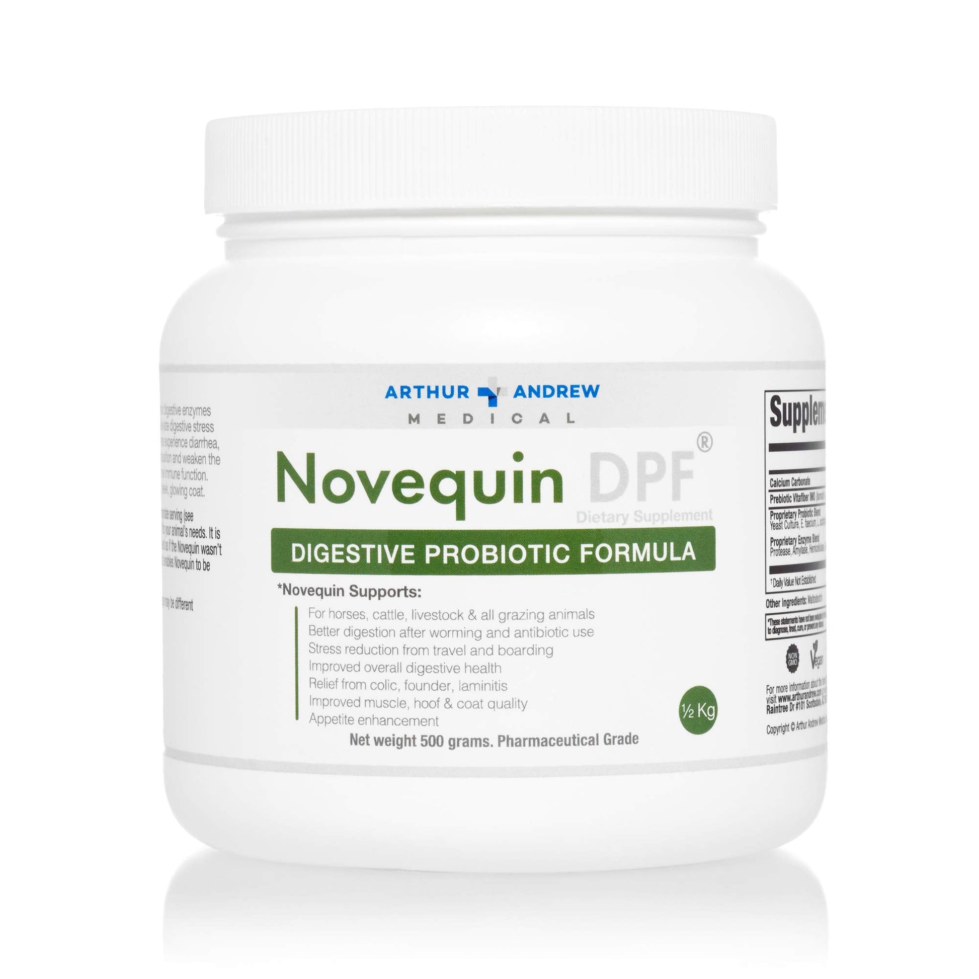 Arthur Andrew Medical, Novequin DPF, Digestive Probiotic Formula for Large Animals, Prebiotics, Probiotics, and Enzymes, Non-GMO, 1000 Grams Nirvana Guru