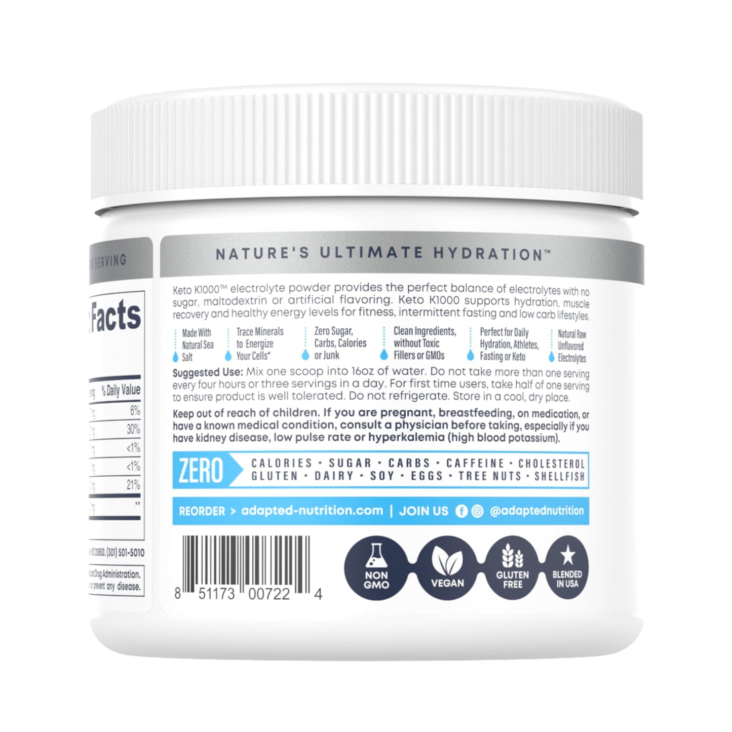 Hi-Lyte Keto K1000 Electrolyte Powder | Raspberry Lemon | Hydration Supplement Drink Mix | Boost Energy & Beat Leg Cramps | No Sugar, No Maltodextrin | 50 Servings