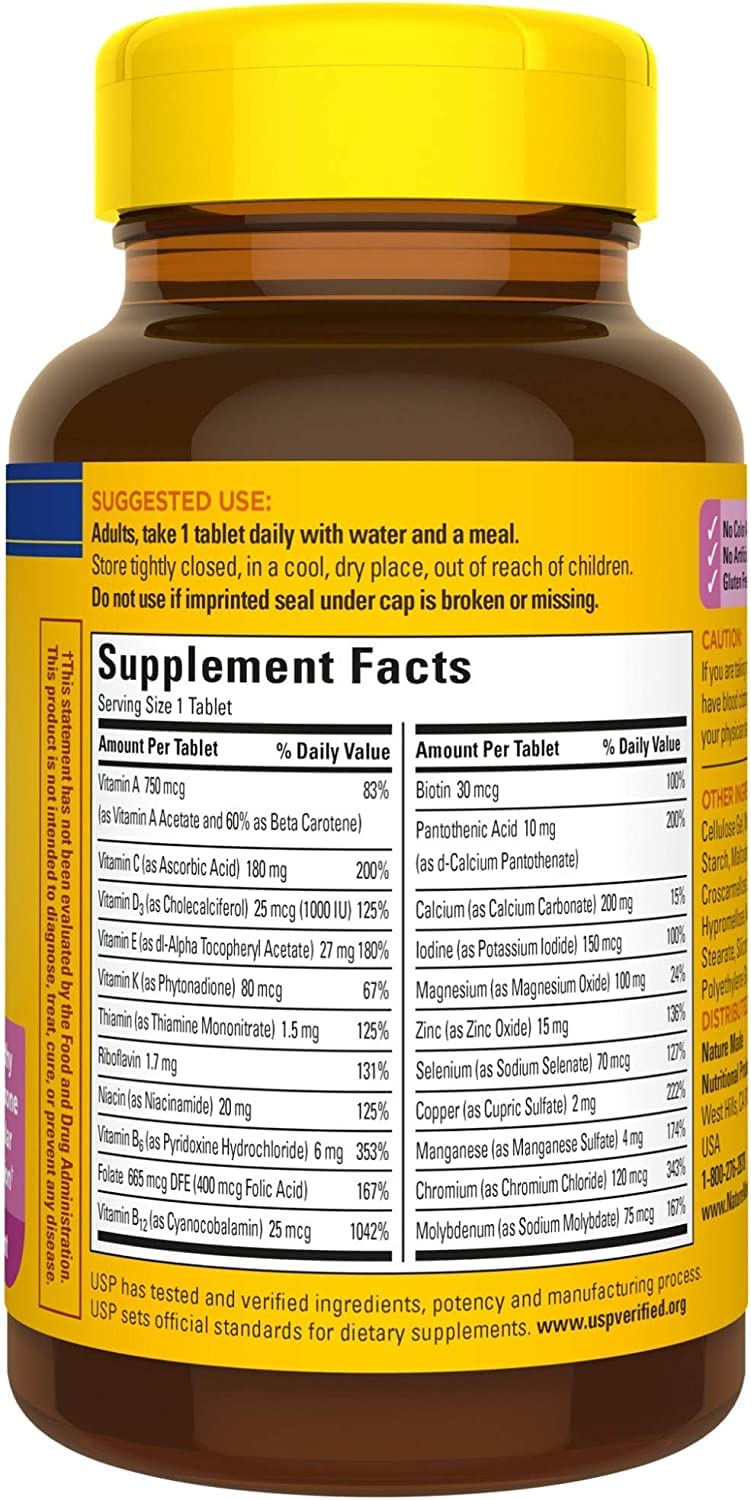 Nature Made Multivitamin For Her 50+ with No Iron, Womens Multivitamin for Daily Nutritional Support, Multivitamin for Women, 90 Tablets, 90 Day Supply - Nirvana Guru