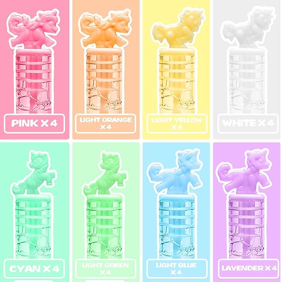 32 Piece Mini Unicorn Bubble Wand with Gift Box, Pastel Unicorn Party Favors for Kid, Toddler Girl Birthday Parties Decoration, Goodie Bag Stuffers Supplies, Bubbles Gift Toy Bulk, Carnival Prizes nirvanaguru