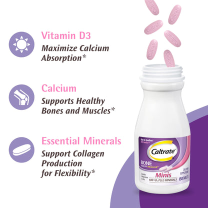 Caltrate Minis 600 Plus D3 Plus Minerals Calcium and Vitamin D Supplement Tablets, Bone Health and Mineral Supplement for Adults - 150 Count Nirvana Guru