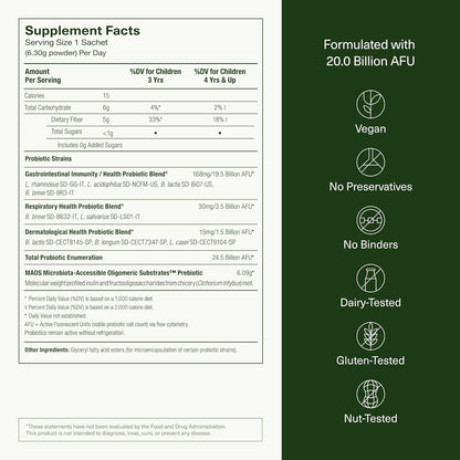 Seed PDS-08 Pediatric Daily Synbiotic - Fiber-Based Prebiotic & Probiotic for Kids - Digestive Health, Regularity, Constipation Relief - Ages 3-17 - Vegan and Shelf-Stable - 30 Sachets (30-Day Supply) - Nirvana Guru