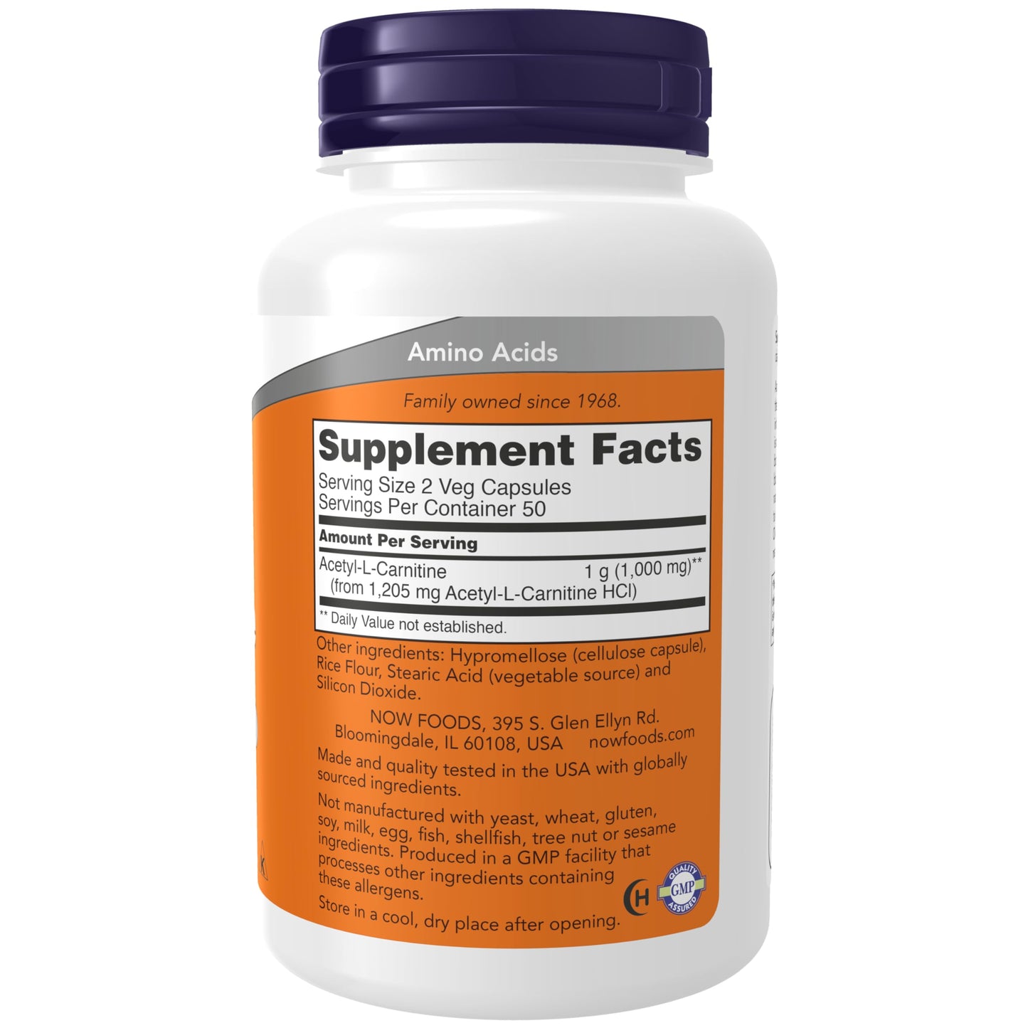 NOW Foods Supplements, Acetyl-L Carnitine 500 mg, Amino Acid, Brain And Nerve Cell Function*, 200 Veg Capsules - Nirvana Guru